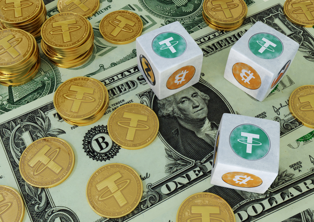 Tether.,Cryptocurrency,Gold,Coins.,Cryptocurrency,Mining.,Coins,On,The,Background